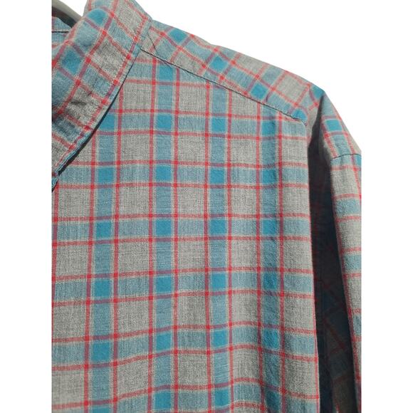 J. Crew Gray Blue Windowpane Classic Button Shirt Size XL - Picture 3 of 7